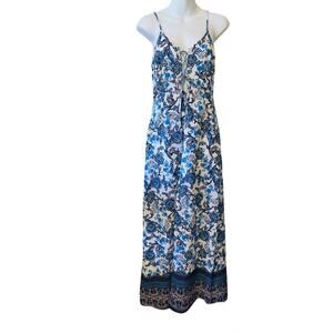 Luxxel romper maxi tie cleavage spaghetti strap